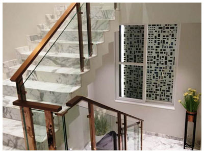 Stainless Steel Railings with Glass Panels